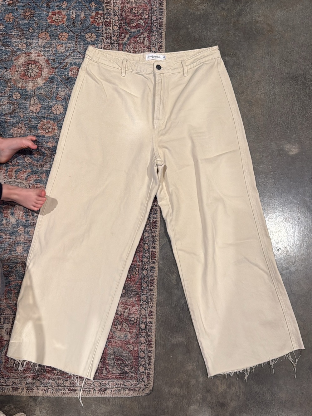 Carly Jean Los Angeles Wide Leg Raw Hem Pants
